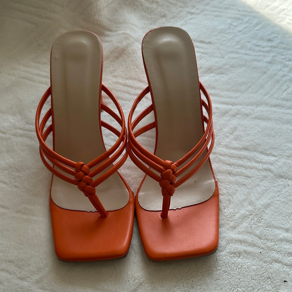 Elegant Orange Strappy Women's Sandals
